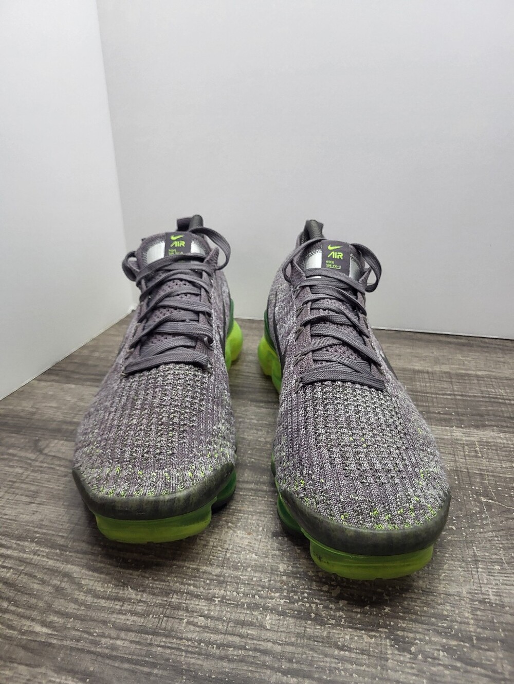 Nike Air VaporMax Flyknit 3 Grey Volt AJ6900-009 Running Shoes Men's Size 10 - Picture 4 of 10